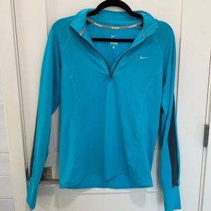 Nike Running Dri-Fit Turquoise Quarter Zip Pullover Jacket
